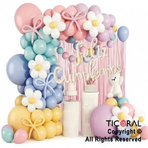 SET DE GLOBOS ARCO XL PASTEL 96 UNIDADES